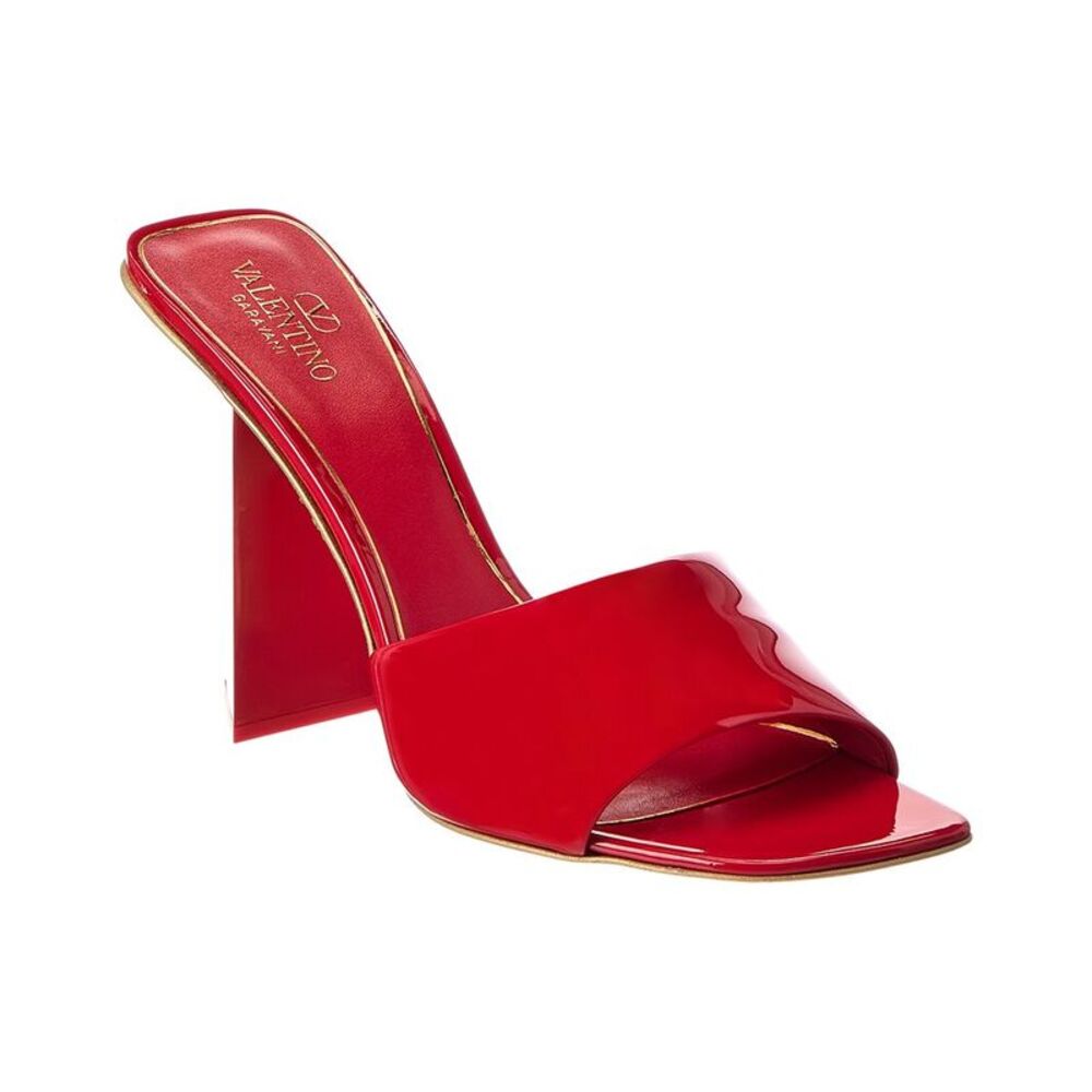 Valentino One Stud 105 Patent Sandal, Red